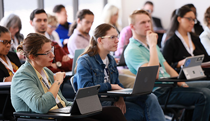 Students in classroom with laptops