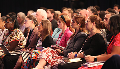 Students in chapel with books